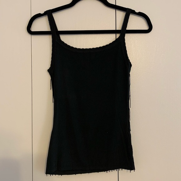 Black Fringe Beaded Tank - Picture 3 of 3